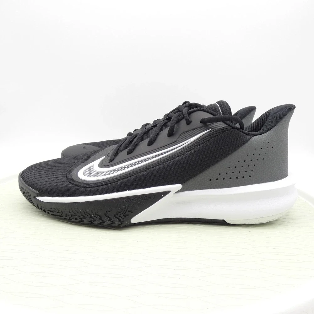 Nike Precision 7 Mens Basketball Shoes Black White Smoke Grey FN4322-005 Size 12